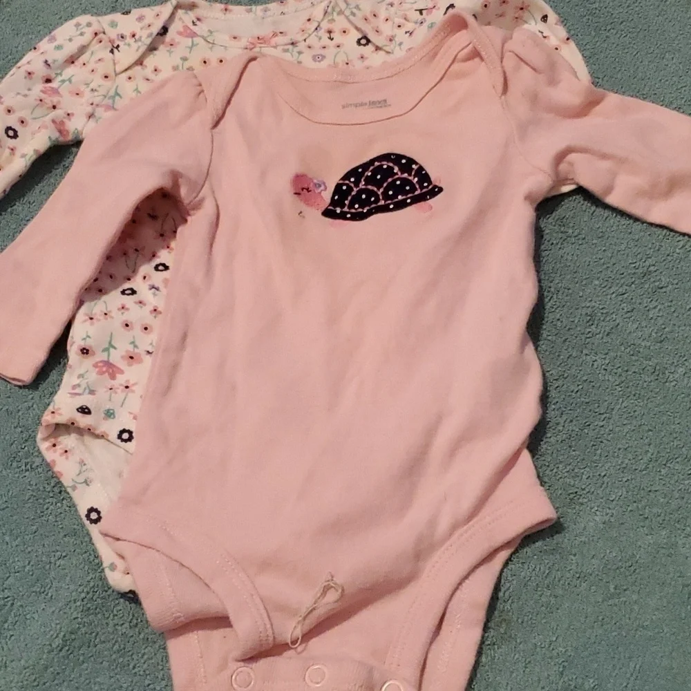 2 Long Sleeve & 2 short sleeve Carter's Onesie 's Size 0-3 months